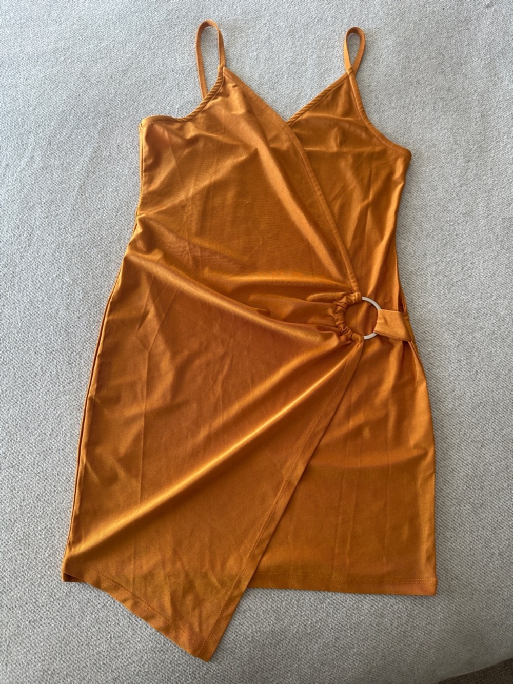✨3/$30✨ Nasty Gal Burnt Orange Ring-Detail Wrap Mini Dress